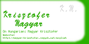 krisztofer magyar business card